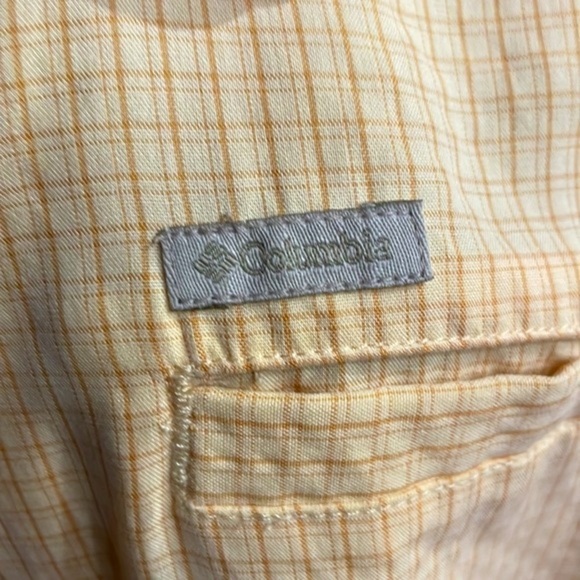 COLUMBIA SPORTWEAR men’s eco friendly cotton button down shirt yellow plaid L - Picture 4 of 14